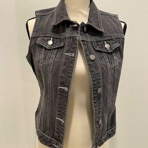 Gray denim vest